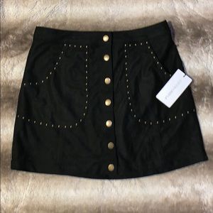 cotton candy la black suede skirt